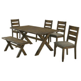 Coaster Alston Dining Room Set Knotty Nutmeg and Grey Model 106381-S6